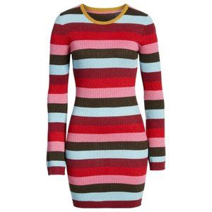 BLANKNYC Striped Long Sleeve Knit Sweater Dress